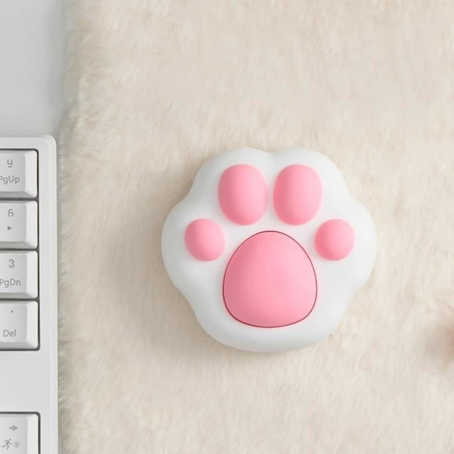 Alt view image 8 of 10 - GGSMLIDH Wireless PC Power Button, Cute Cat Paw Design, PVC Silicone Material, White Pink Desktop Switch with PCIE Connection, Not Compatible with Laptops (Cat Paw, White)