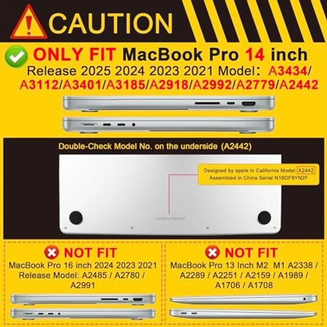Alt view image 7 of 10 - Batianda Ultimate Protection Case for New MacBook Pro 14 inch 2025 M5 M4 M3 Pro Max Chip Matte Translucent Rugged Armor Shell with Shockproof Carbon Fiber Edges Keyboard Cover,Anti-Fingerprint Black