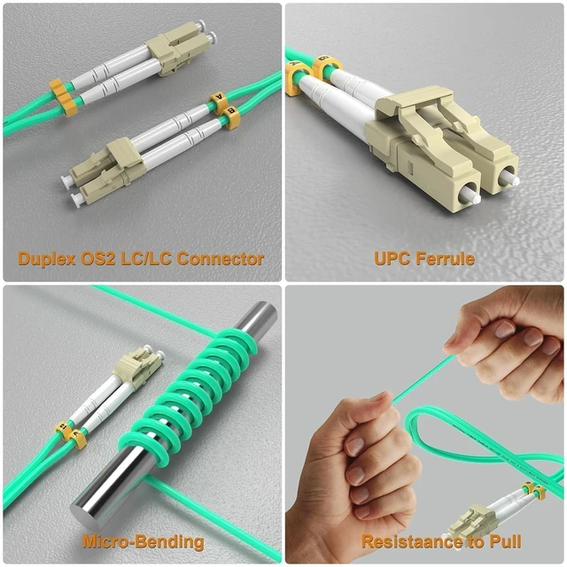 Alt view image 9 of 10 - VIGTP Om3 Lc to Lc Fiber Patch Cable 2m 10 Pack, Multimode Duplex 50/125m, 10Gb Multi Mode Lc-Lc Fiber Optic Cable OM3, Aqua LSZH MM Fiber Lc to Lc 2 Meter 6.56ft