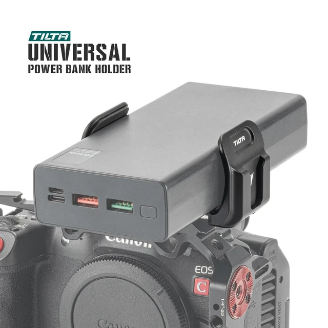 Alt view image 8 of 10 - Tilta Universal Power Bank Holder Clamp ^^ Aluminum Alloy Mount with Cold Shoe & 1/4"-20 Threads ^^ Fits 5994mm Wide Power Banks ^^ Secure Camera Cage Accessory Black (TA-UPBH-B)