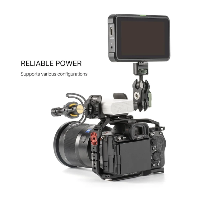 Alt view image 9 of 10 - Tilta Universal Power Bank Holder Clamp ^^ Aluminum Alloy Mount with Cold Shoe & 1/4"-20 Threads ^^ Fits 5994mm Wide Power Banks ^^ Secure Camera Cage Accessory Black (TA-UPBH-B)