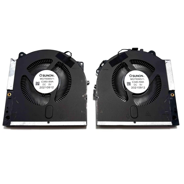 Alt view image 5 of 8 - BestParts New Genuine CPU+GPU Cooling Fan Replacement for DELL Alienware m17 R5 AMD Laptop, P/N: MG75091V1-C080-S9A MG75091V1-C090-S9A, 12V Fan
