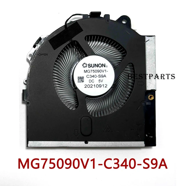 Alt view image 8 of 8 - BestParts New Genuine CPU+GPU Cooling Fan Replacement for DELL Alienware m17 R5 AMD Laptop, P/N: MG75091V1-C080-S9A MG75091V1-C090-S9A, 12V Fan