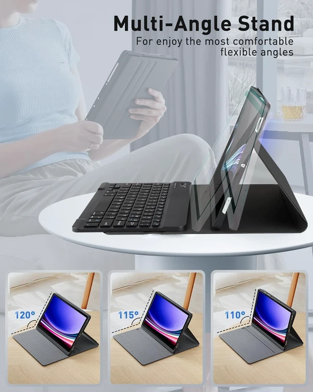 Alt view image 9 of 10 - Case Keyboard for Microsoft Surface Go 4 2023, Mouse and Magnetically Keyboard, Slim Case with Pen Holder, Auto Sleep/Wake - Black (Black)