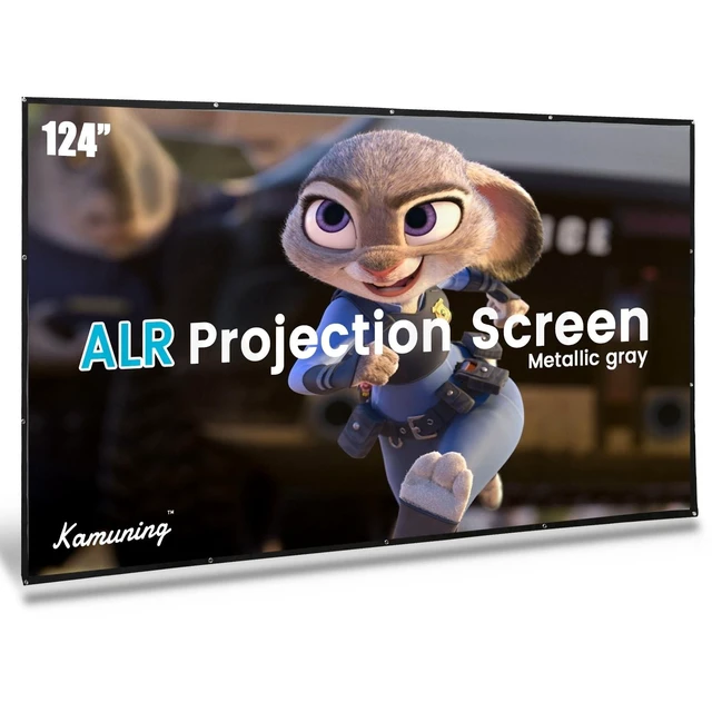 Alt view image 6 of 10 - KAMUNING 120 inch Gray ALR Projector Screen, 4K Movie Projector Screen,16:9 HD mini Home Theater Movie Screen, Suitable for Bedroom,Yard, Camping, Spontaneous Movie Night or Road Trip