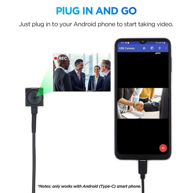 Alt view image 8 of 10 - OIKSPY Button Camera 1080P Wearable External Phone Camera for Android Smartphone(Type-C only) Indoor and Outdoor Use