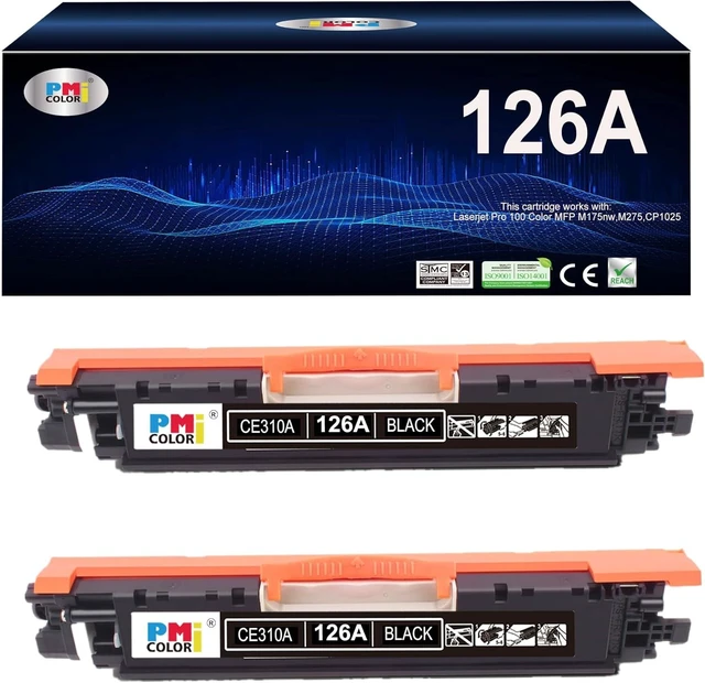 Alt view image 8 of 14 - 126A Black Toner Replacement for HP 126A Toner Cartridge for HP LaserJet Pro 100 Color MFP M175nw Toner,cp1025nw Toner,M275 Printer Ink (2-Pack)