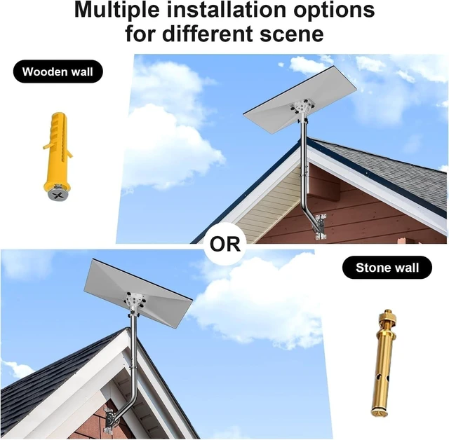 Alt view image 10 of 10 - Starlink Mount for Standard 4/4x/Gen 3, 24-Inch 430 Stainless Steel Pole Bracket, Adjustable Roof/Wall Mount Kit with Aluminum Pipe Adapter, 160 Tilt & 360 Rotation