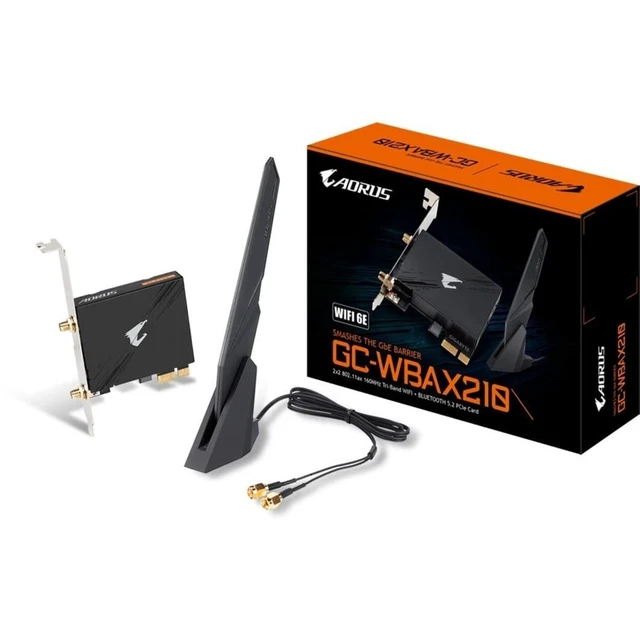 Alt view image 4 of 6 - GIGABYTE WiFi 6E GC-WBAX210 (2x2 802.11ax/ Tri-Band WiFi/Bluetooth 5.2/ PCIe Expansion Card)