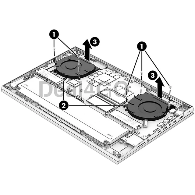 Alt view image 8 of 10 - Deal4GO 9.6W CPU & GPU Graphics Cooling Fan M57139-001 Replacement for HP OMEN 17-CK 17-CM 17-CK0000 17-CK1010NR