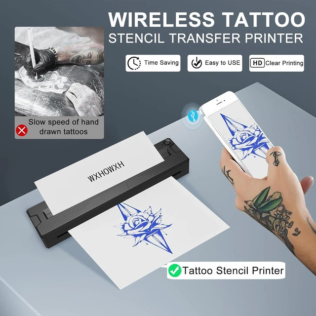 Alt view image 11 of 12 - 2026 New Tattoo Stencil Printer for Tattoo Artists&Beginners,termocopiadora Tattoo Machine with 3 pcs of Tattoo Transfer Paper,Portable Wireless Bluetooth Printer Compatible with Phone&PC