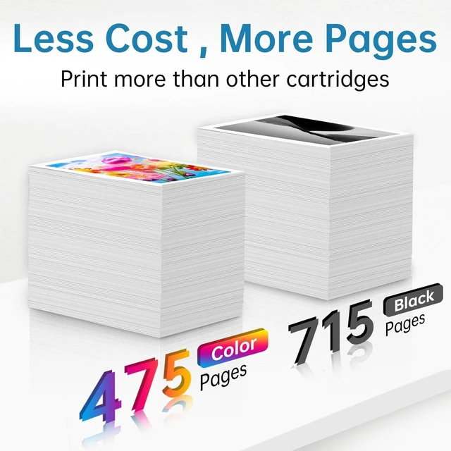 Alt view image 10 of 14 - 62XL Ink Cartridges Black and Color Replacement for Ink 62XL Ink Cartridges Combo Pack for Ink 62 Fit for Envy 7640 5660 7645 7644 5540 OfficeJet 5746 5740 8040 250 200 Printer Ink 62 XL(2 Pack)