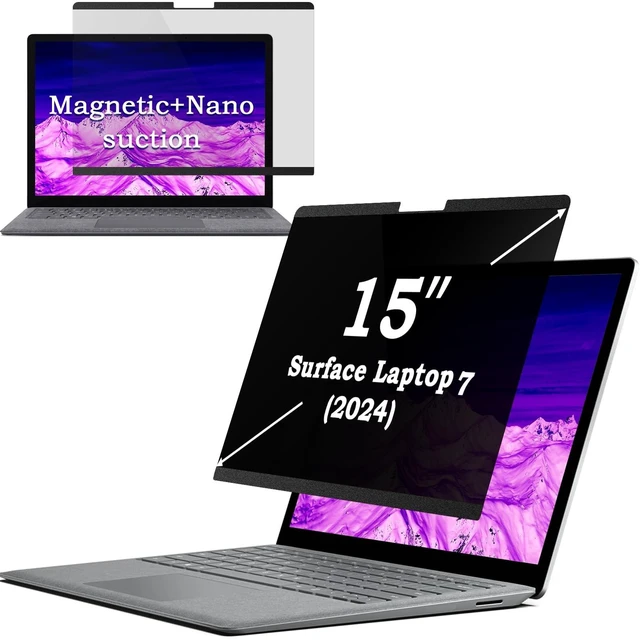 Alt view image 6 of 10 - IPROKKO Magnetic Privacy Screen for 15 inch Surface Laptop 7 Gen (release in 2024), Removable Matte Computer Screen Spy Filter Compatible with Microsoft Laptop, Anti-Glare Blue Light Scratch S