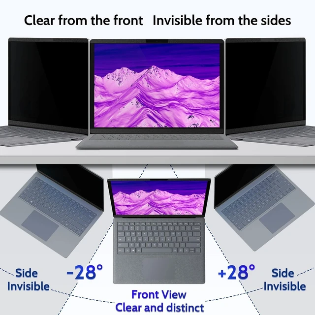 Alt view image 7 of 10 - IPROKKO Magnetic Privacy Screen for 15 inch Surface Laptop 7 Gen (release in 2024), Removable Matte Computer Screen Spy Filter Compatible with Microsoft Laptop, Anti-Glare Blue Light Scratch S