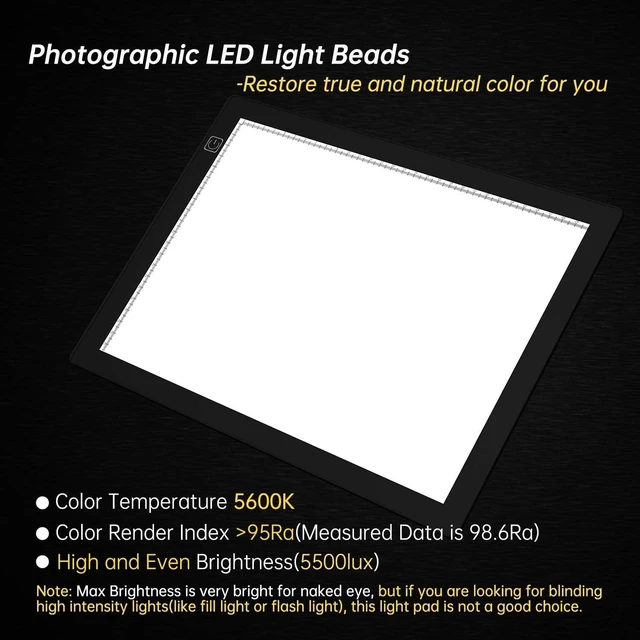 Alt view image 7 of 10 - Slide Viewer Light Box 5600K 12x8 Ultra-Thin Adjustable Brightness Backlight for Slides and Film Negative Scanning