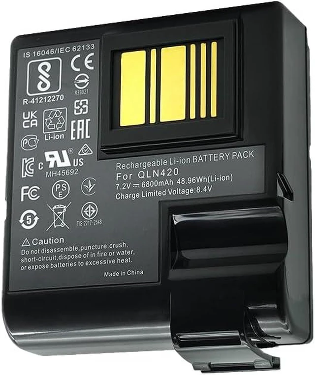 Alt view image 6 of 10 - 6800mAh High Capacity Battery Compatible with Zebra QLN420 ZQ630 Portable Printer - Replacement for P1040687 BTRY-MPP-68MA1-01
