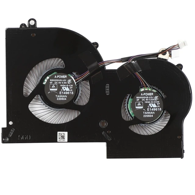 Alt view image 9 of 10 - New CPU+GPU Cooling Fan Replacement for MSI GS65 GS65VR Stealth P65 Creator WS65 MS-16Q4 MS-16Q5 Fan P/N: BS5005HS-U3I BS5005HS-U3J 16Q4-G-CW 16Q4-G-CCW 5V 0.5A