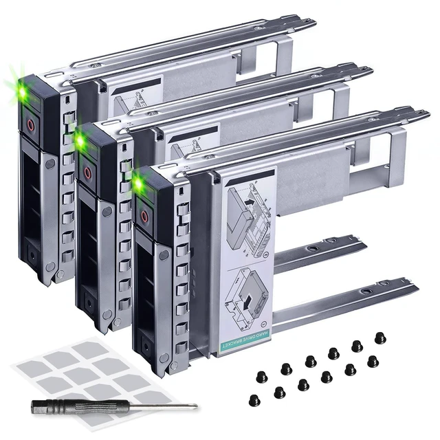 Alt view image 6 of 10 - DRIVECADDY 3-Pack - 3.5" Hard Drive Caddy with 2.5" to 3.5" HDD Adapter - Compatible for Dell PowerEdge Servers - T360 R360 T560 R660 R660xs R6615 R6625 R7615 R7625 R760 R760xs R760xd2
