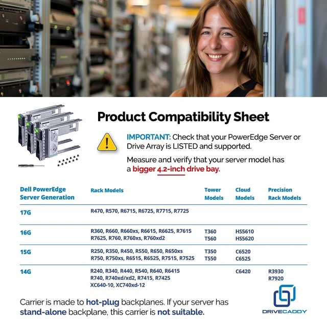 Alt view image 8 of 10 - DRIVECADDY 3-Pack - 3.5" Hard Drive Caddy with 2.5" to 3.5" HDD Adapter - Compatible for Dell PowerEdge Servers - T360 R360 T560 R660 R660xs R6615 R6625 R7615 R7625 R760 R760xs R760xd2