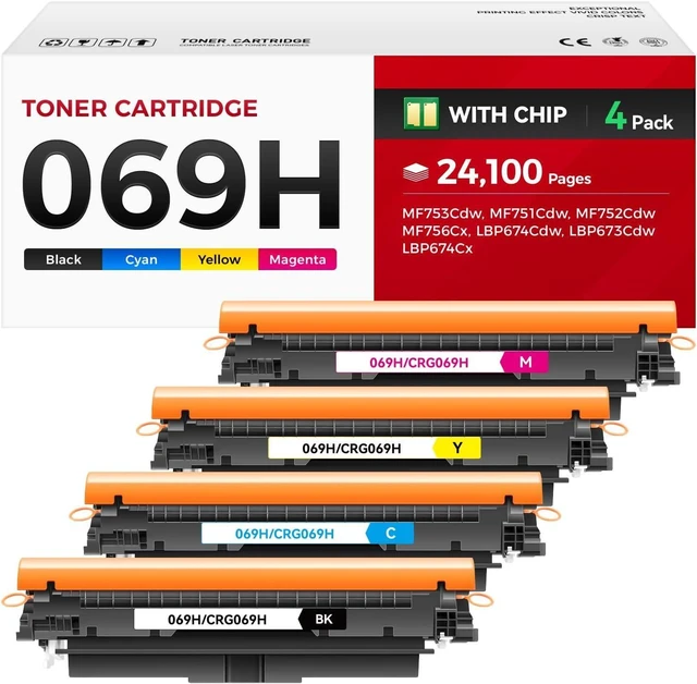 Alt view image 8 of 14 - 069H 069 Toner Cartridge Set 4-Pack MF753CdwBlack Cyan Magenta Yellow Replacement for Canon 069 069H Toner Compatible with Canon Color imageCLASS MF753Cdw MF751Cdw LBP674Cdw Printer Ink All-in-One