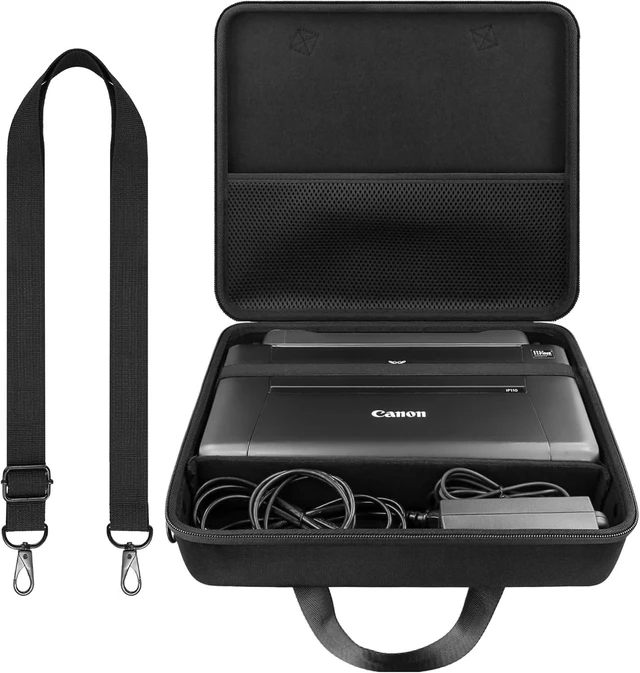Alt view image 8 of 14 - co2CREA Hard Travel Case Replacement for Canon PIXMA TR160 / TR150 / iP110 Wireless Portable Printer (All Black Case)