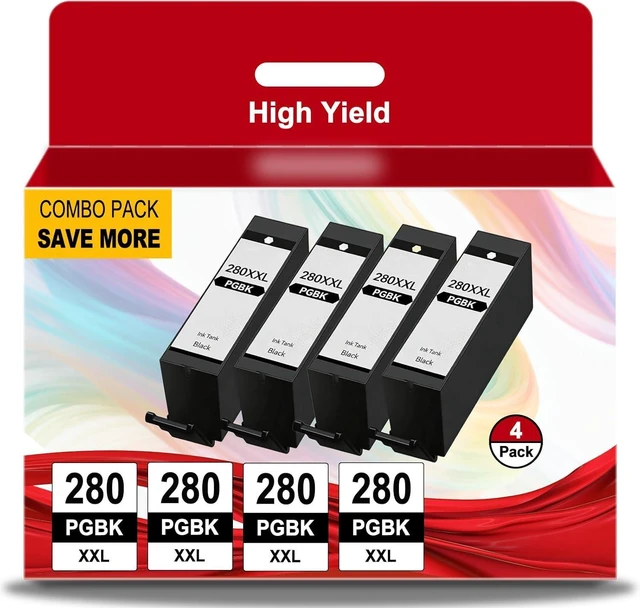 Alt view image 8 of 14 - PGI-280XXL PGBK Ink Cartridges(4-Pack) Replacement for Canon 280XXL Ink Cartridge 280 PGBK Ink Compatible with TR8620a TR7820 TS6220 TR8622a TS9120 TS9521c TR7620 TR8520 TS6320 TS9520 Printers 280 Ink