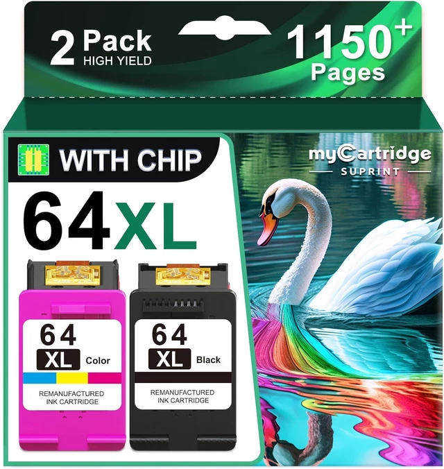 Alt view image 8 of 14 - myCartridge SUPRINT 64XL Ink Cartridge Combo Pack Replacement for HP Ink 64 64XL Black and Color Ink Cartridge Works with Envy Photo 7855 7155 7858 7800 6255 Tango Printer Ink hp 64
