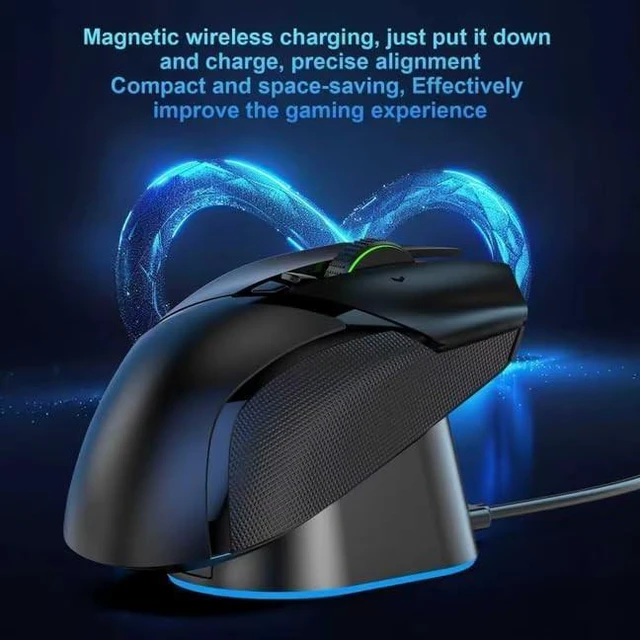 Alt view image 8 of 10 - Soarking Compact Magnetic Computer Mouse Charging Dock R3 for Razer Basilisk V3 Pro, Cobra Pr, Naga V2 Pro, Auto Shut-Off, Switch LED Charge Status, Anti-Slip Base, 6.6ft Cable