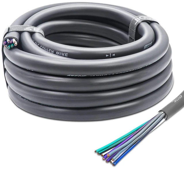 Alt view image 6 of 10 - Recoil 20-Feet 9-Conductor Speaker Cable, 16AWG Pure OFC, Ultra-Flex and Easy Peel Jacket, 4-Channel Speaker Wire and Remote Wire