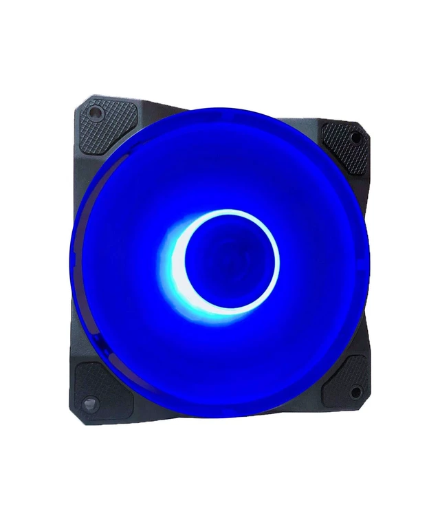 Alt view image 7 of 10 - APEVIA CO1012L-BL Cosmos 120mm Blue LED Ultra Silent Case Fan w/ 16 LEDs & Anti-Vibration Rubber Pads (10 Pk)