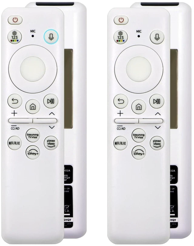 Alt view image 6 of 10 - 2 Pack New BN59-01432A TM2360E Solar Voice Remote Control Replacement for 2023 and 2024 Compatible with Samsung Neo QLED, 8K, The Frame and Crystal UHD Series, 4 Shortcut Buttons, White