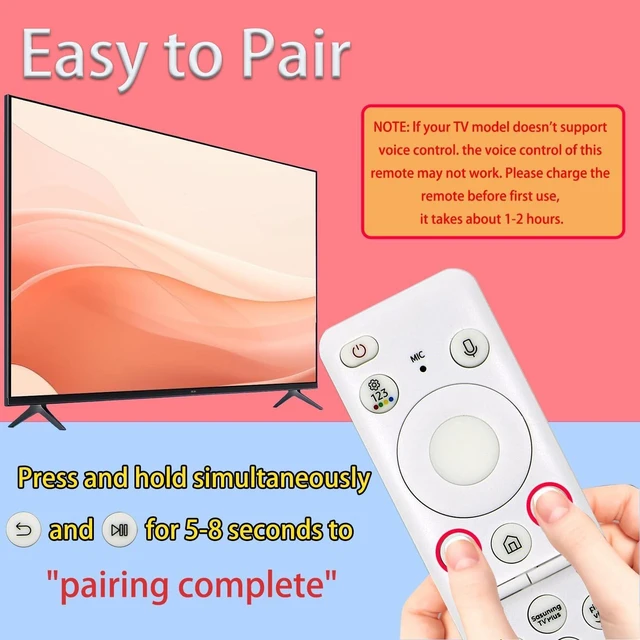 Alt view image 8 of 10 - 2 Pack New BN59-01432A TM2360E Solar Voice Remote Control Replacement for 2023 and 2024 Compatible with Samsung Neo QLED, 8K, The Frame and Crystal UHD Series, 4 Shortcut Buttons, White