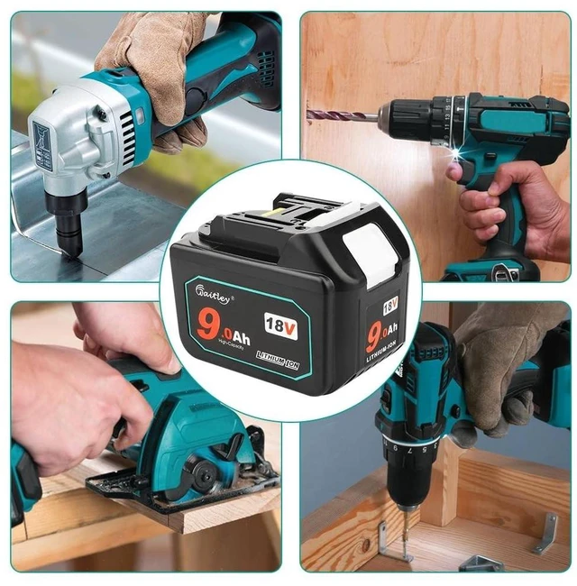 Alt view image 10 of 10 - waitley 18V 9.0Ah Replacement Battery Compatible with Makita 18V Battery BL1890 BL1830 BL1840 BL1850 BL1860 Lithium-Ion Battery Tools with LED Indicator (Not Made in Makita)