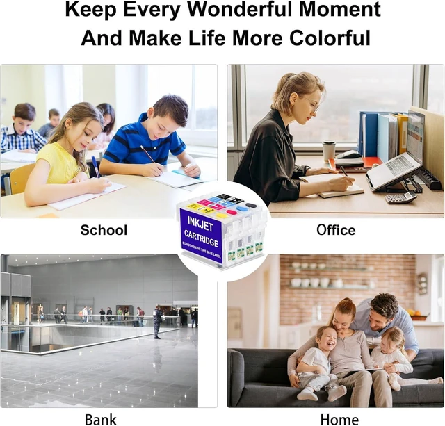 Alt view image 12 of 12 - KHY 212XL with Chip Replacement Refillable Ink Cartridges Sublimation Ink Cartridge with Chips & Ink for Empty Ink Cartridges for XP-4100 XP-4105 WF-2830 WF-2850 Printer
