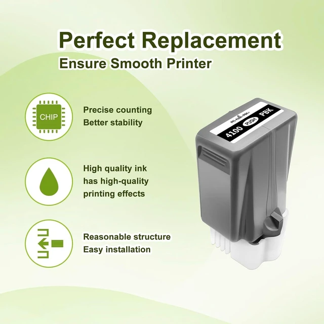 Alt view image 10 of 14 - PFI-4100 pfi4100 GY Ink Cartridge Compatible for Canon imagePROGRAF PRO 1100 Printer(Gray)