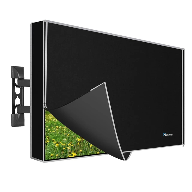Alt view image 6 of 10 - Smart Shield Outdoor TV Cover 75 Inch Weatherproof and Waterproof ^^ Outside TV Enclosure ^^ Screen Protector for Outside Display Black With Zipper