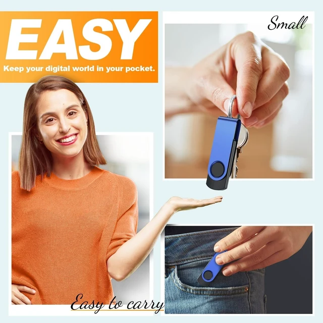 Alt view image 10 of 10 - Kepmem 16GB Flash Drive Bulk 10 Pack Thumb Drive Swivel USB Drive Metal Memory Stick Portable 16 GB USB Stick 16 Giga Pendrive Blue Jump Drive Zip Drive for Office Data Storage