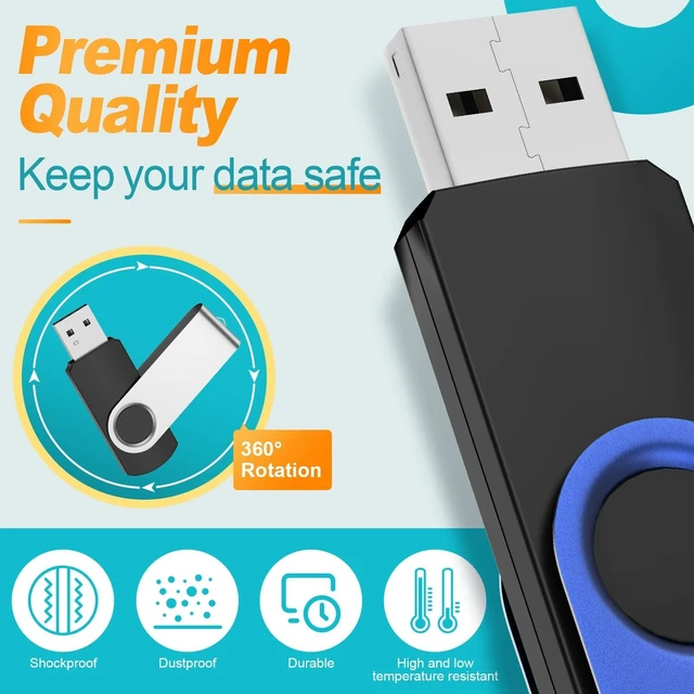 Alt view image 9 of 10 - Kepmem 16GB Flash Drive Bulk 10 Pack Thumb Drive Swivel USB Drive Metal Memory Stick Portable 16 GB USB Stick 16 Giga Pendrive Blue Jump Drive Zip Drive for Office Data Storage