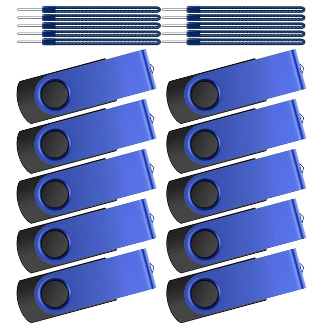 Alt view image 6 of 10 - Kepmem 16GB Flash Drive Bulk 10 Pack Thumb Drive Swivel USB Drive Metal Memory Stick Portable 16 GB USB Stick 16 Giga Pendrive Blue Jump Drive Zip Drive for Office Data Storage