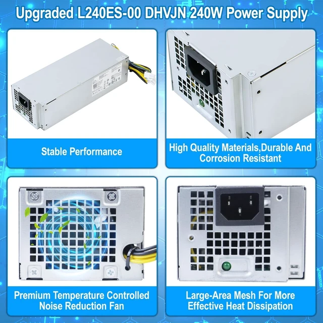 Alt view image 10 of 10 - Upgraded L240ES-00 H240ES-02 240W Power Supply B240AM-02 PSU Compatible with Dell Optiplex 3050 5050 7050 Mini Tower J61WF DK87P DHVJN F484X DW3M7 HT04K L240ES-00 H240NM-00 HU240AS-00 Power Supply