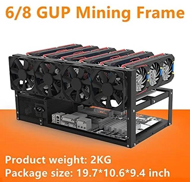 Alt view image 7 of 10 - 8GPU Mining Rig Frame, Steel Open Air Miner Mining Computer Frame Rig Case for Crypto Coin Currency Bitcoin ETH ETC ZEC Mining Accessories Tools - Frame Only, Fans & GPU is not Included