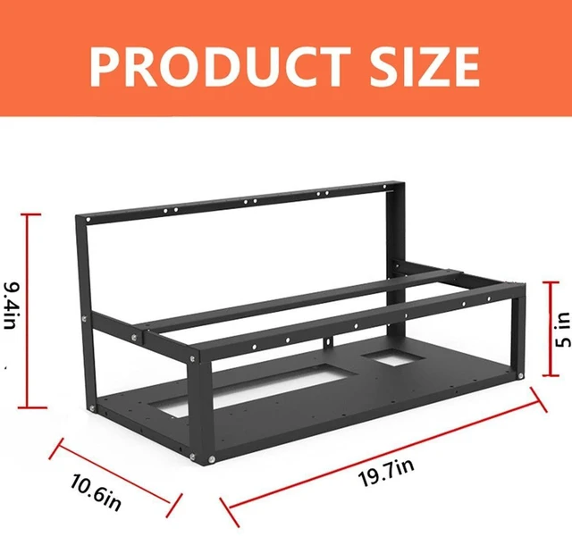 Alt view image 10 of 10 - 8GPU Mining Rig Frame, Steel Open Air Miner Mining Computer Frame Rig Case for Crypto Coin Currency Bitcoin ETH ETC ZEC Mining Accessories Tools - Frame Only, Fans & GPU is not Included