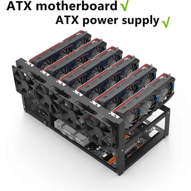Alt view image 8 of 10 - 8GPU Mining Rig Frame, Steel Open Air Miner Mining Computer Frame Rig Case for Crypto Coin Currency Bitcoin ETH ETC ZEC Mining Accessories Tools - Frame Only, Fans & GPU is not Included