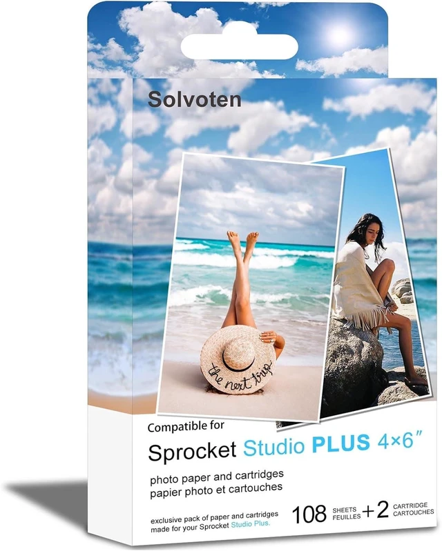 Alt view image 7 of 12 - Sprocket Studio Plus 4 x 6 Photo Paper and Ink Cartridges Compatible with Sprocket Studio Plus printer (Includes 108 Sheets and 2 Cartridges)