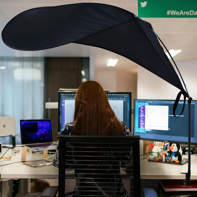 Alt view image 9 of 10 - Comastbo 65" office cubicle desk shade,designed for light sensitive workers,idea for office cubicles and desk canopy,block overhead light Blackpatent is on the way