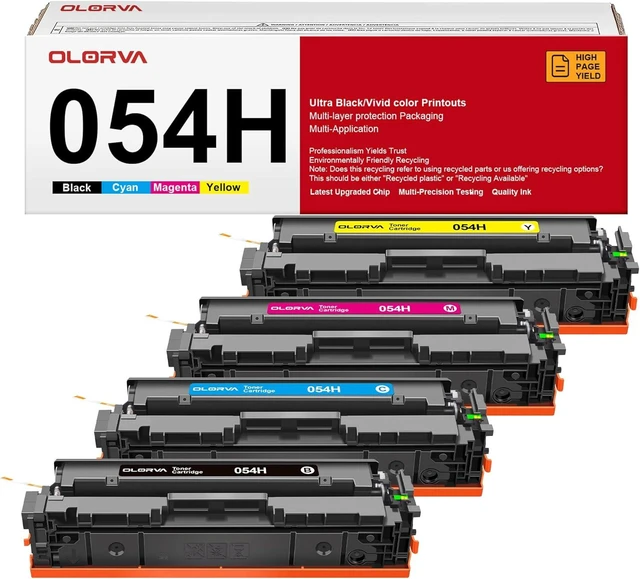 Alt view image 8 of 14 - 054H Toner Cartridge Set - Replacement for Canon 054 Toner Cartridge Set, for Canon MF642cdw Toner Cartridges, Works with Color imageCLASS MF642Cdw, MF644Cdw, MF641Cdw, LBP622Cdw Printer (4 Pack)