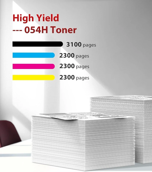 Alt view image 10 of 14 - 054H Toner Cartridge Set - Replacement for Canon 054 Toner Cartridge Set, for Canon MF642cdw Toner Cartridges, Works with Color imageCLASS MF642Cdw, MF644Cdw, MF641Cdw, LBP622Cdw Printer (4 Pack)