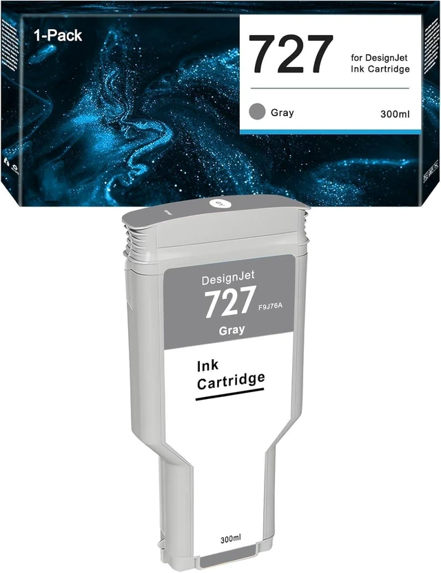 Alt view image 8 of 14 - Gray Ink Cartridge 300ml Compatible for 727 Dye Ink for DesignJet T920 T930 T1500 T1530 T2500 T2530
