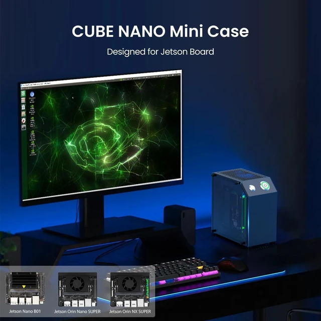 Alt view image 7 of 10 - Yahboom Jetson Case for Jetson Nano Orin Nano Orin NX Super Heat Metal Mini Protect Case with Cooling Fan Antenna RGB Light(OLED Needs Program Drive)