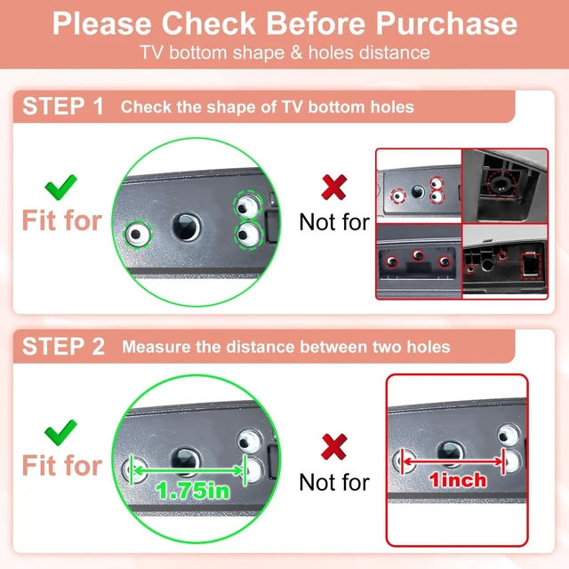 Alt view image 7 of 10 - Maozhren Metal Legs for LG TV Stand, for LG 70" TV 70UK6500 70UK6550 70UJ6570 70UJ657A 70UJ6520 70UM7370 70UM6970 70UM7170DUA 70UN6950 70UN6955 70UN7070 70UN7370 MAM643664 MAM643869 with Screws